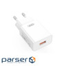Зарядний пристрій XO L127 (1USB, 3А) ) QC 3.0 White (L127.white)