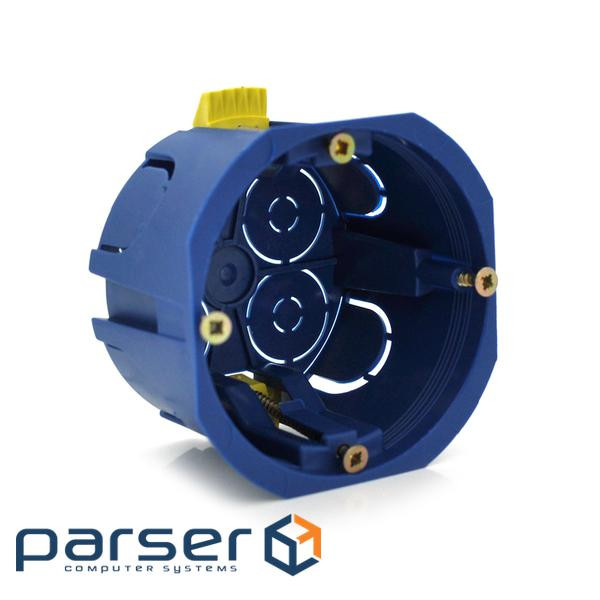 Підрозетник / Стикувальна Коробка гіпс &Oslash,68х45мм з пластиковими лапками Q100 (ПКС68Г) )