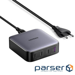 Зарядний пристрій UGREEN CD328 GaN 100W 1xUSB-A, 3-USB-C, PD3.0, QC4.0 Wall Charger Gray (90928)