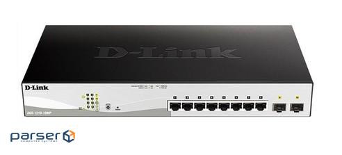 DGS-1210-10MP/F3A Комутатор (Smart L2 Switch 8х1000Base-T PoE, 2х 1000Base-X SFP, PoE Budget 130W