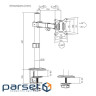 Кронштейн Brateck LDT66-C011, 17" - 32", до 9 кг, VESA від 75x75 до 100x100Кут нахилу: +45~-45, П 