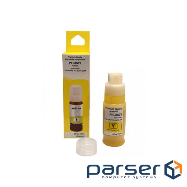 Чорнило Premium Quality Canon PFI-050Y 70 ml, pigment, imagePROGRAF TC-20/TC-20M (70265167)