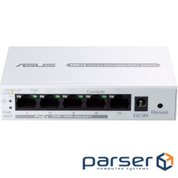 Комутатор ASUS ExpertWiFi EBP15 5xGE (4xPoE), 60Вт, Керований L2+ (90IG08D0-MO3B00)