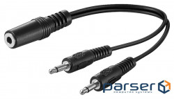 Goobay audio adapter Jack 3.5mm 3pin 1x2 F/M (Splitter) 0.2m Stereo-Mono V-form AUX (75.05.0472-1