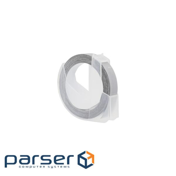 Стрічка для принтера етикеток UKRMARK D-520105- GO, 9 мм х 3 м, silver, сумісна з DYMO 5201 (900379)