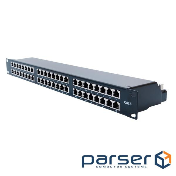 Патч-панель 19 1U STP 48xRJ-45 Dual IDC type, кат . 6, Kingda (KD-PP67-STP-C6-48P)