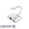 Адаптер Lightning to RJ45 Ethernet + USB 3.0 OTG + Lightning Promate (gigalink-i.white)