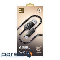 Luxe Cube Premium USB-microUSB cable, 1m, gray (8886668686167)
