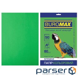 Buromax A paper 4, 80g, INTENSIVE green, 50sh (BM.2721350-04)