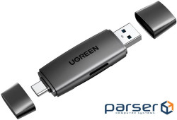 Зчитувач флеш-карт Ugreen USB-C + USB to TF/SD 3.0 CM304 black (80191)