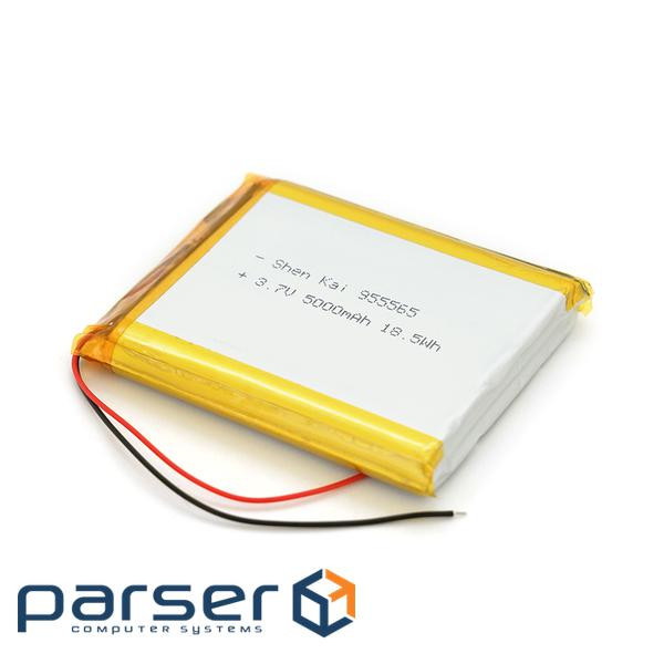 Літій-полімерний акумулятор 9,5 * 55 * 65mm (Li-ion 3.7В 5000мА &middot, год) (955565) ) (955565)