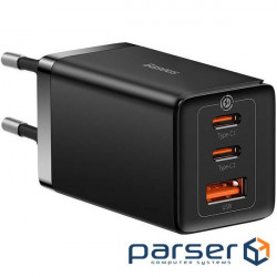 Зарядний пристрій BASEUS GaN5 Pro Fast Charger 2C+U 65W Black w/Type-C to Type-C cable (CCGP120201
