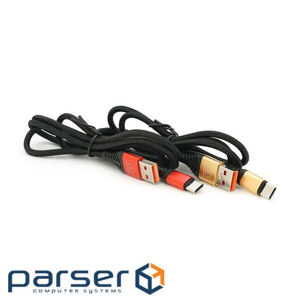 Кабель WUW X140, Type-C-USB, 2.4A, Black, довжина 1м, 2шт в упаковці, ціна за упаковку, (WUW X140TC)
