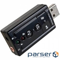 Звукова карта  Dynamode USB 8(7.1) каналов 3D длина кабеля 25 см черная (USB-SOUND7-BLACK)