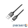 Кабель BOROFONE BX87 USB to iP 2.4A,1m, nylon, aluminum connectors, Black (6974443389005)