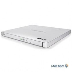 LG Storage GP65NW60 External Slim DVDRW 8X USB White with Cyberlink Software 9.5mm Retail