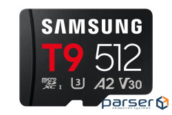Карта пам"яті SAMSUNG MICRO SDXC T9 512GB, U3, V30, A2 до 200 Мб/с (MB-MH512T/WW)