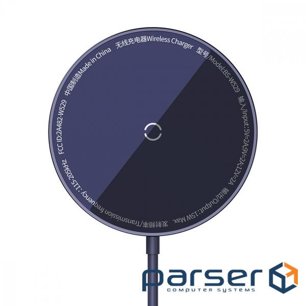 Бездротове ЗУ Baseus Simple Mini3 Magnetic Wireless Charger 15W purple (CCJJ040205)