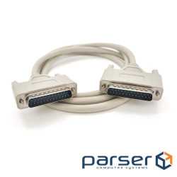 Кабель LPT DB25 M-M, 25Pin, 1.5m, сірий, OEM, Q25 (TT0501.1 Gray 1,5м) )