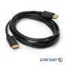 Кабель мультимедійний Display Port to Display Port 3.0m Vinga (VCPDPMM3BK)