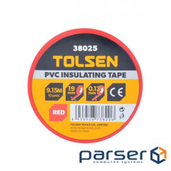 Insulating tape Tolsen 19 mm x 9.2 m red 0.13 mm (38025)