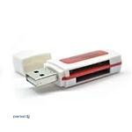 Кардрідер універсальний 4в 1 MERLION CRD-5RD TF/Micro SD, USB2.0, RED, OEM