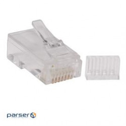Cat6 RJ45 Modular Connector Plug with Load Bar, Solid/Stranded Conductor Round Cat6 Wire, (N230-100)