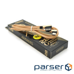 Кабель iKAKU KSC-028 JINDIAN charging data cable для Type-C, Gold, Довжина 1м , 2.4A, (KSC-028-G-TC)