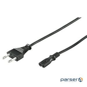 Кабель блоку живлення IEC-Schuko / M-> C7Euro8 3.0m, "8" 0.75mm, HQ, чорний (75.09.5038-50)