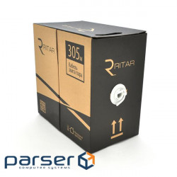 Кабель КНП UTP-cat.6 (4 * 2 * 0.54), Ritar, (CU), для нар. робіт, 305м , White, Corton BOX, Q2 (00554)