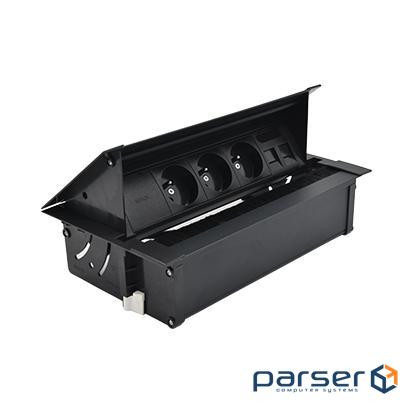 Врізн роз блок S487: 2x220В Schuko, 1xUSBтипА, 1хHDMI, 1хRJ45 м-м кат6 UTP, чорн(48730F200FF0100-44)