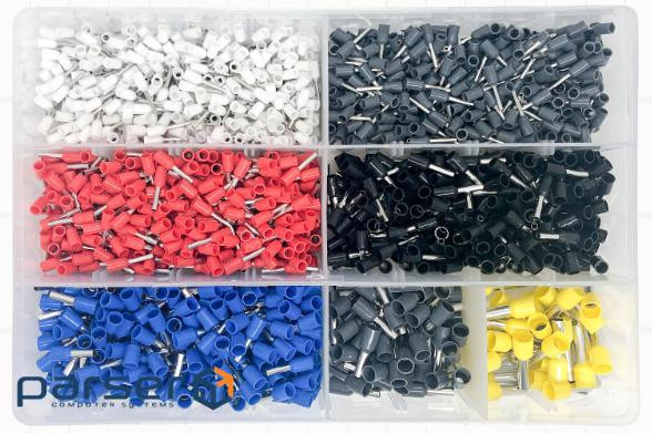 Набір клем / наконечників 2000 / 24шт (E0508w-550 E2508b-250,E1008r-350,E1508bl-300,E4009 (YT-39499) (E0508w-550 E2508b-250,E1008r-350,E1508bl-300,E4009 (YT-39499)