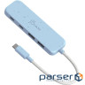 Концентратор J5create USB-C to 2xUSB-A + 2xUSB-C 3.2 10Gbps cyan (JCH342EC-N)