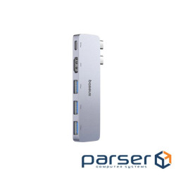 Концентратор Baseus USB-C 5-in-1 3xUSB 3.0 + 1xUSB-C 40Gbps + 1xHDMI 4K30Hz gray (B00052801811-04)