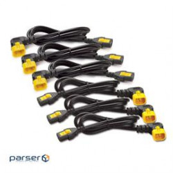 APC Cable AP8702R-NA Power Cord Kit (6 ea) Locking C13 to C14 (90 Degree) 0.6m