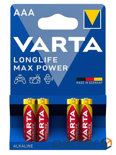 Батарейка Varta AAA Longlifi Max Power Alkaline * 4 (4703101404) (04703101404)