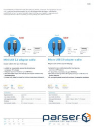 Device cable USB2.0 A-mini 5p M/M 3.0m, Casual D=3.7mm 80xWires, blue (75.07.0128-1)
