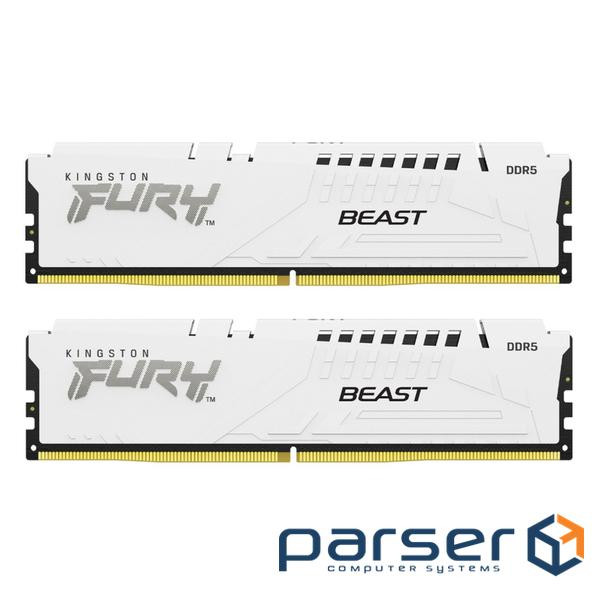 Модуль пам'яті KINGSTON FURY Beast EXPO White DDR5 6400MHz 32GB Kit 2x16GB (KF564C32BWEK2-32)
