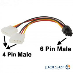 Power cable for video card 6-pin to 2x4-pin F Molex (S0111)