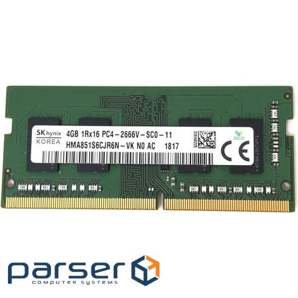 Модуль пам'яті HYNIX SO-DIMM DDR4 2666MHz 4GB (HMA851S6CJR6N-VK)