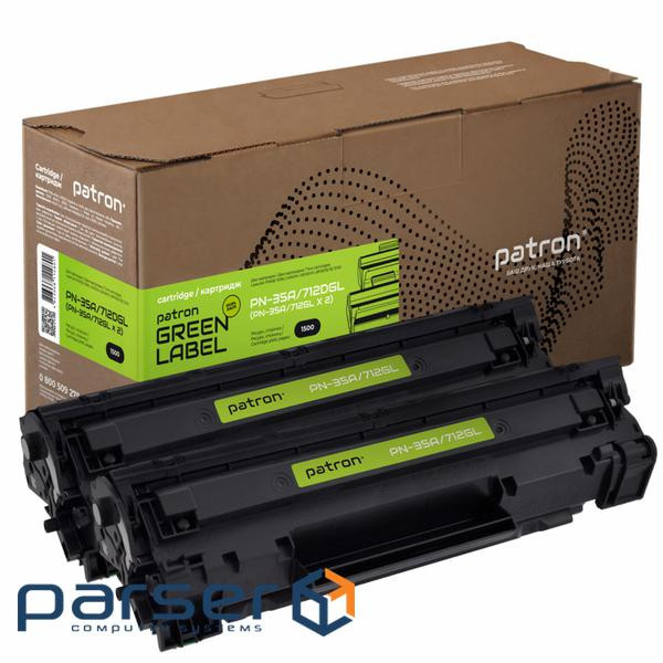 Картридж Patron HP LJ CB435A/CANON 712 GREEN Label (DUAL PACK) (PN-35A/712DGL)