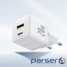 Wall Charger Baseus Palm Fast Charger Type-C+USB 20W (With Cable Type-C to Type-C (P10111608113-01)