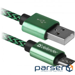 Date cable USB 2.0 AM to Micro 5P 1.0m USB08-03T green Defender (87804)