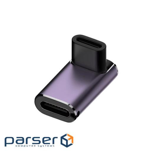 Перехідник обладнання USB Type-C F/F (адаптер),(USB4.0) 90ёвертикал 40Gbps 240W,срібний (62.09.8484-