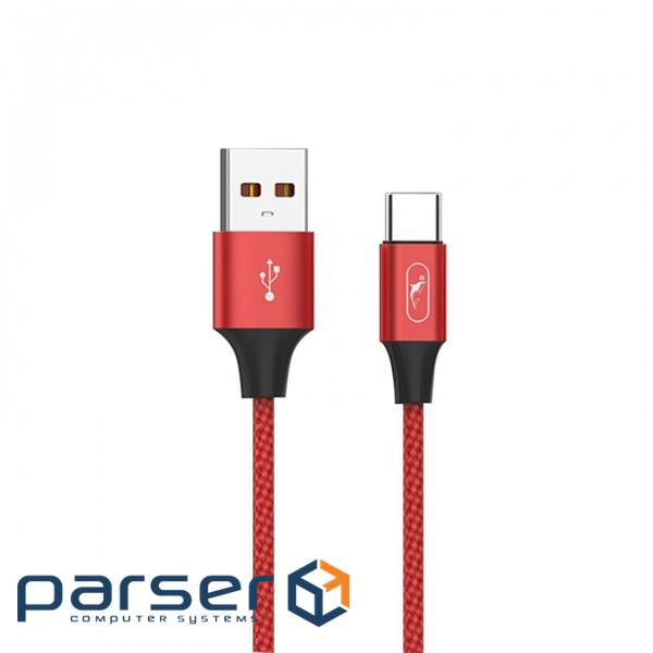 Кабель SkyDolphin S55T Neylon USB-USB Type-C (M/M), 1 м , Red (SDUSB-000437)