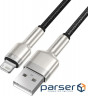 Кабель Baseus Cafule Series Metal Data Cable USB to IP 2.4A 1m Black (CALJK-A01)