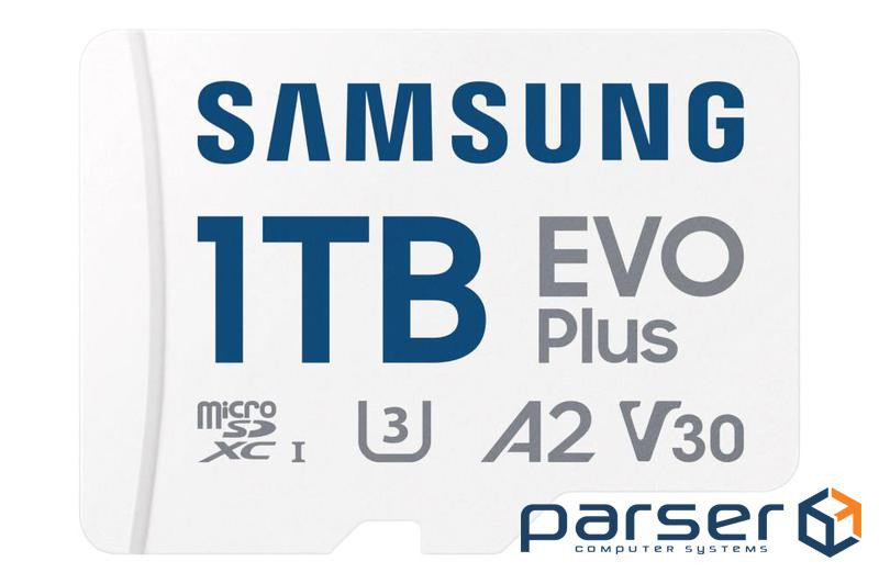 Карта пам"яті Samsung 1TB microSDXC Class UHS-I U3 V30 A2 EVO Plus + SD Adapter (MB-MC1T0SA/EU) Samsung 1TB microSDXC Class UHS-I U3 V30 A2 EVO Plus + SD Adapter (MB-MC1T0SA/EU)