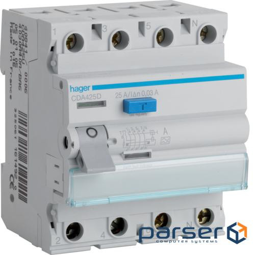 ПЗВ 4P 6kA 25A 30mA A (CDA425D)