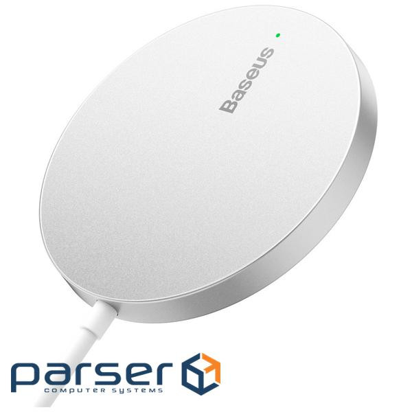 Бездротове ЗУ Baseus Simple Mini3 Magnetic Wireless Charger 15W silver (CCJJ040012)