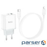 Мережевий зарядний пристрій HOCO C105A Stage dual port PD20W+QC3.0 charger set (C to (6931474782939)